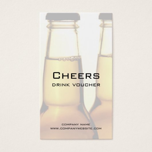 ビールレストランまたはビール飲料のバウチャーカード (正面)
