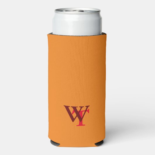 ビールロゴ(名前とイニシャル)オレンジ スリム缶クーラー (Seltzer裏面)