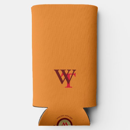 ビールロゴ(名前とイニシャル)オレンジ スリム缶クーラー (裏面)