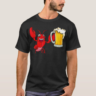 ビールロブスターアルコール発泡ビールBe Tシャツ