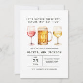 ビールワインブルワリー水の色カップルのシャワー 招待状 (正面)