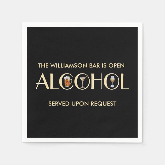 ビールワユニークイスタイリッシュンマルティーニ名 スタンダードカクテルナプキン (正面)