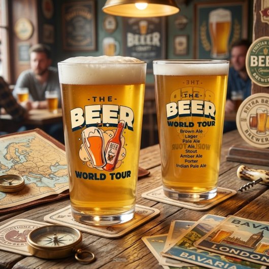 ビールワールドツアー・パイント タンブラーグラス
