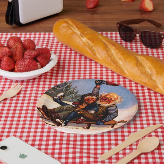 ビールヴィルヘルム・ラーセンとクリスマスそり ペーパープレート (ピクニック)