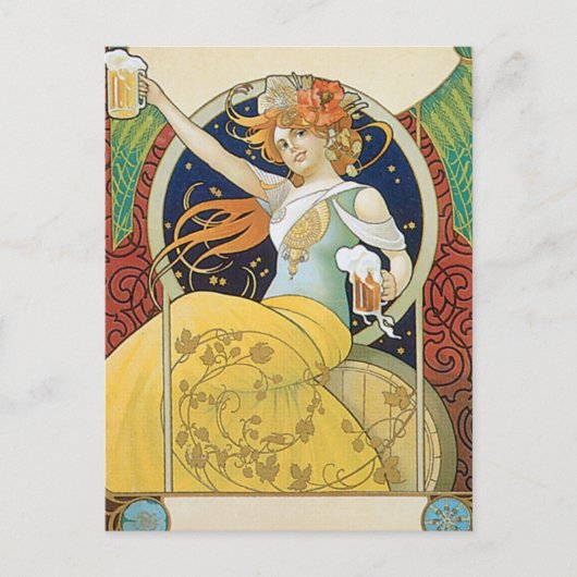 ビールヴィンテージドリンクアドアート ポストカード (正面)