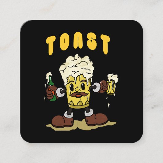 ビール乾杯マスコット スクエア名刺 (正面)