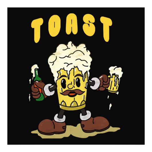 ビール乾杯マスコット フォトプリント            (正面)