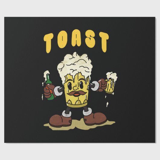 ビール乾杯マスコット ラッピングペーパー (フラット)
