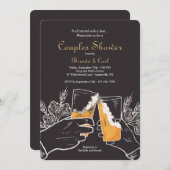 ビール乾杯 カップルシャワーの招待状 招待状 (正面/裏面)