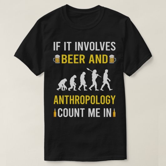 ビール人類学人類学者 Tシャツ (デザイン正面)