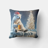 ビール付きクリスマスポーラーベア クッション (裏面)