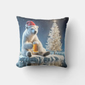 ビール付きクリスマスポーラーベア クッション (正面)