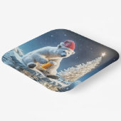 ビール付きクリスマスポーラーベア ペーパープレート (傾斜あり)