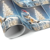 ビール付きクリスマスポーラーベア ラッピングペーパー (ロールコーナー)