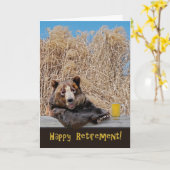 ビール付き定年ベア カード (黄色い花)