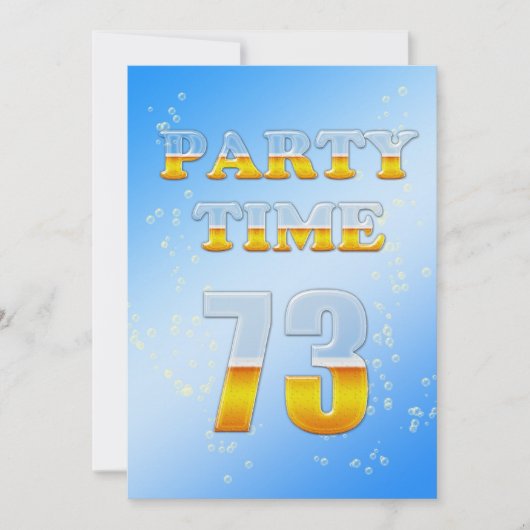 ビール付き第73回誕生日パーティー招待状 招待状 (正面)