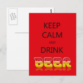 ビール保を飲む ポストカード (正面/裏面)