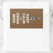 ビール保を飲む 長方形シール (バッグ)