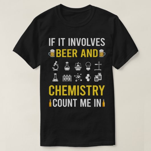 ビール化学化学者 Tシャツ (デザイン正面)