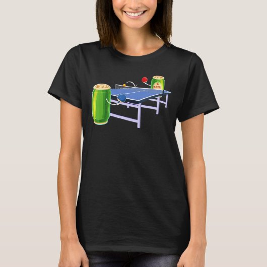 ビール卓球選手ゲームスポーツピンポン Tシャツ (正面)
