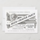 ビール及びおむつのパーティーのベビーシャワー招待状 招待状 (正面)