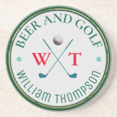 ビール及びゴルフプレーヤーロゴ コースター (正面)