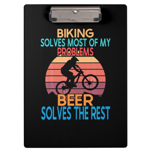 ビール及びサイクリング誕生日 クリップボード (正面)
