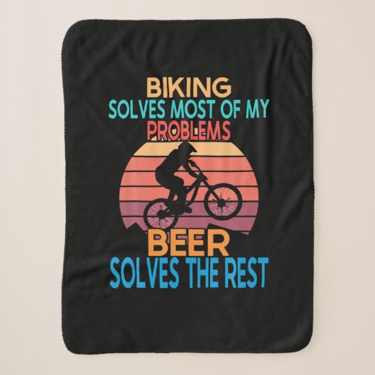 ビール及びサイクリング誕生日 シェルパブランケット (正面)