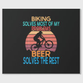 ビール及びサイクリング誕生日 ラッピングペーパー (フラット)