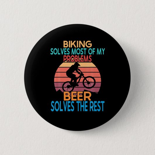 ビール及びサイクリング誕生日 缶バッジ (正面)