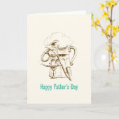 ビール及びプレッツェルの父の日カード カード (黄色い花)