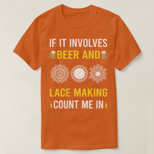 ビール及びレースのレース作り Tシャツ (デザイン正面)