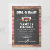 ビール及び応援BBQの誕生会年齢の招待 招待状 (正面)