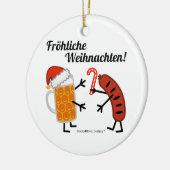 ビール及びBratwurst - Fröhliche Weihnachten! セラミックオーナメント (左)