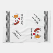 ビール及びBratwurst - Ich Liebe Dich! (I愛) キッチンタオル (横)