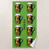 ビール名前をカスタムする及び色のビーチタオル ビーチタオル (正面)