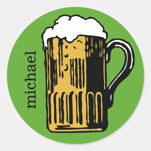 ビール名前をカスタムする&カラーシールのグラス ラウンドシール (正面)
