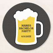 ビール味見のバチュラーパーティの好意 ラウンドペーパーコースター (正面)