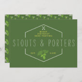 ビール味見のパーティーの表記、スタウト及びポーター 招待状 (正面/裏面)