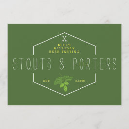 ビール味見のパーティーの表記、スタウト及びポーター 招待状