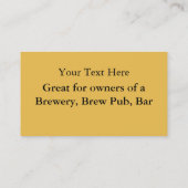 ビール国民の飲み物のヴィンテージのレトロ 名刺 (裏面)