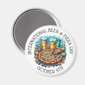 ビール国際的とピザの日10月9日 マグネット (正面/裏面)