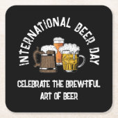 ビール国際的の日 スクエアペーパーコースター (正面)