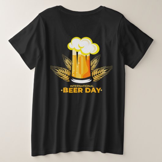 ビール国際的の日 プラスサイズTシャツ (デザイン裏面)