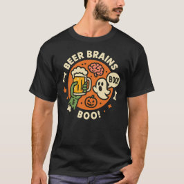 ビール大好きな人のための面白いハロウィンデザイン Tシャツ