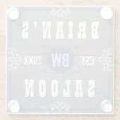 ビール大広間のカスタムな家のバーのパーソナライズで古い西 ガラスコースター (裏面)