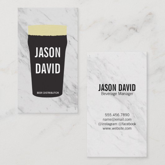 ビール大理石の太ったパイント 名刺 (正面/裏面)
