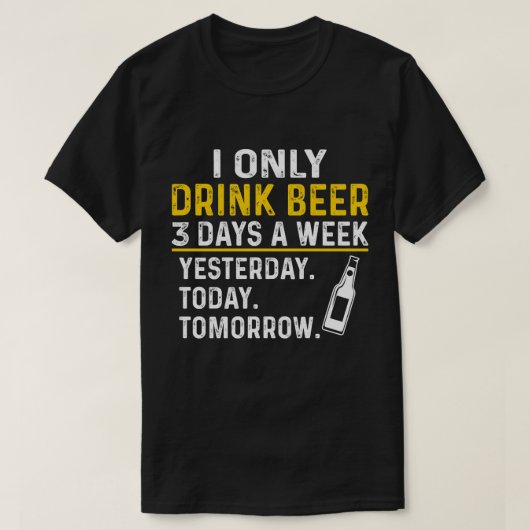 ビール好おもしろいきのワイシャツを飲む Tシャツ (デザイン正面)