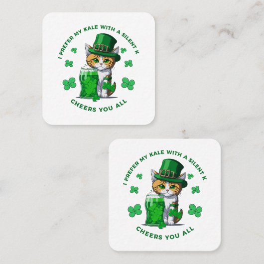 ビール好きでケール静かのおもしろい方が好い スクエア名刺 (正面/裏面)