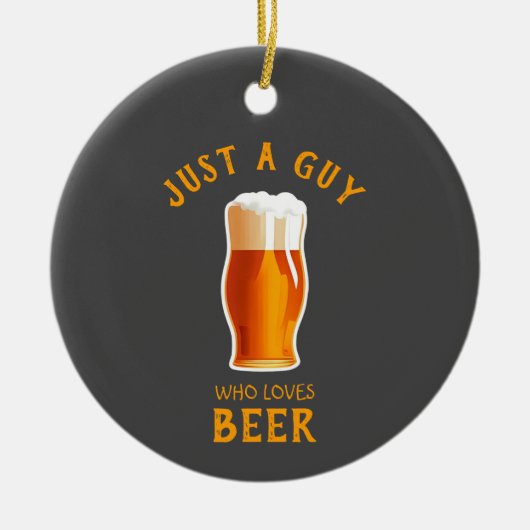 ビール好きなただの男 セラミックオーナメント (正面)